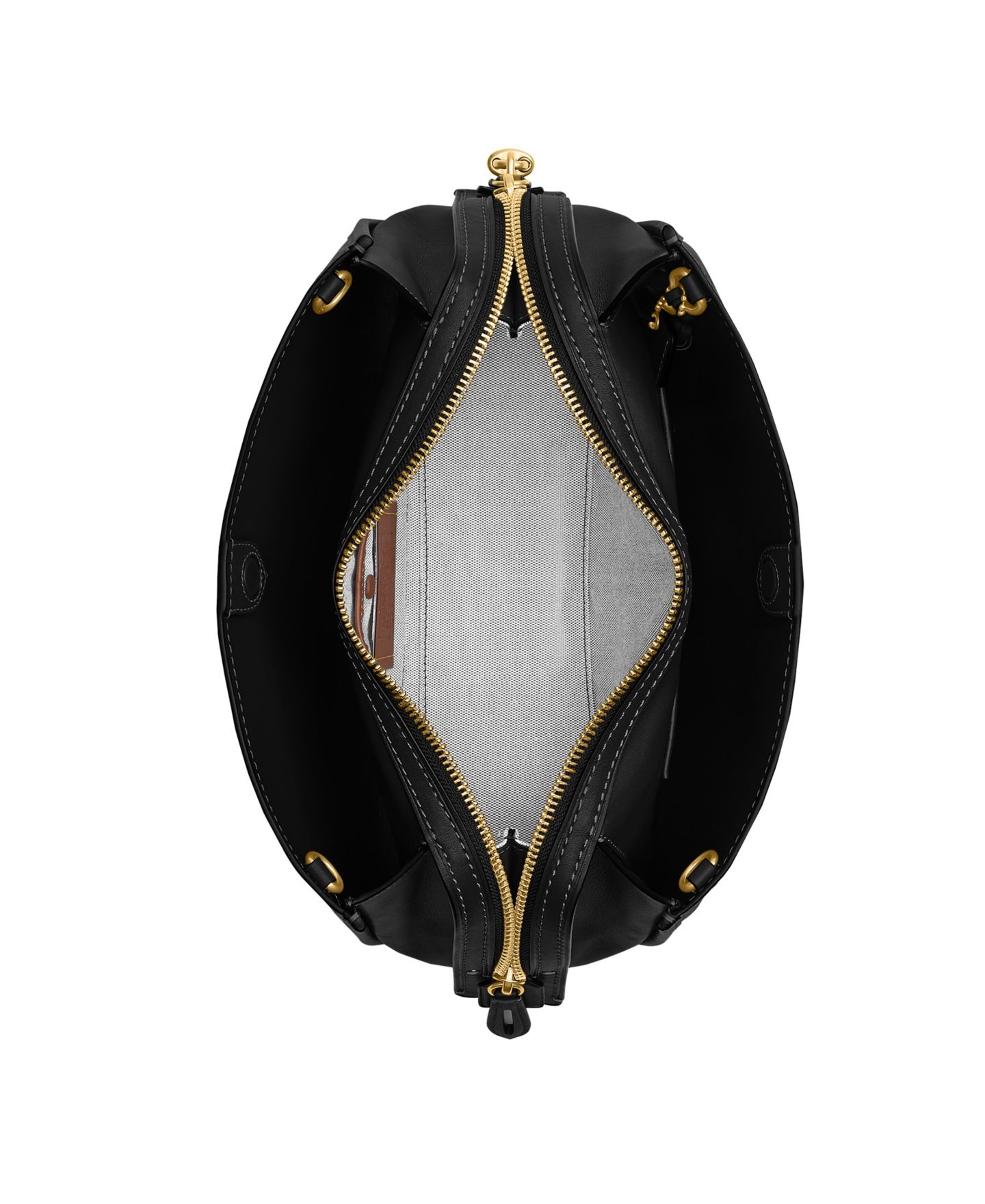 Женская сумка COACH Rogue Medium Leather Shoulder Bag 34, цвет: Латунный / Чёрный — фото 3