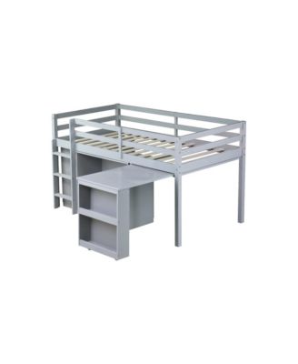 Streamdale Twin Loft Bed with Desk, Storage, and Safety Guardrail