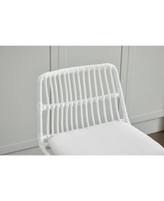 Set of 2 Rattan Bar Stool, 360 Swivel Bar Chair, Counter Height Chair with Footrest for Kitchen, Dining Room