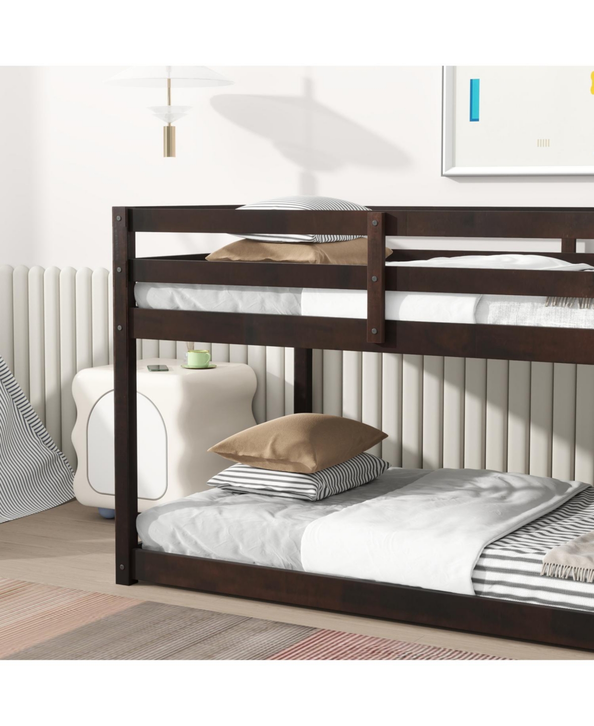 Streamdale Furniture Streamdale Solid Wood Twin over Twin Loft Bed with Ladder and Reinforced Slats