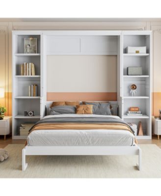 Full Size Murphy Bed with Desk and Bookshelf