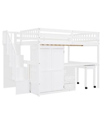  Loft Bed with Stairs, Storage & Desk - Space-Saving Kids & Teen Furniture