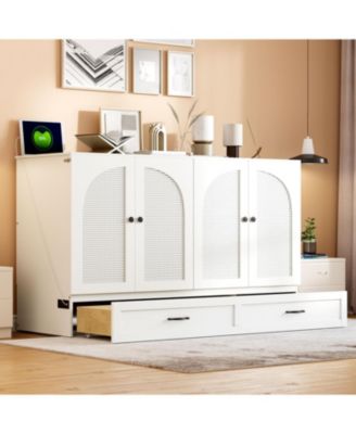 Queen Size Murphy Bed with Large Drawers