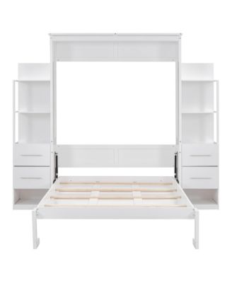 Murphy Bed Wall Bed With Shelves, Drawers LED
