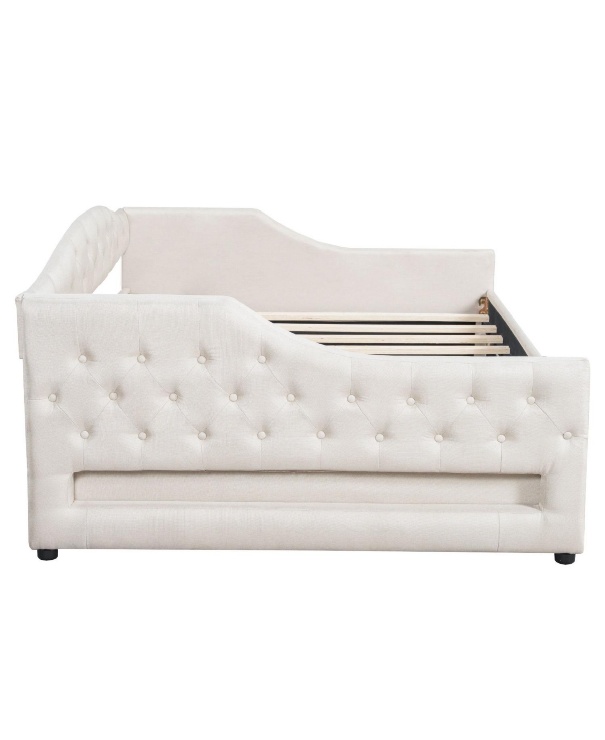 Streamdale Furniture Upholstered Full Xl Daybed with Led Belt and Trundle