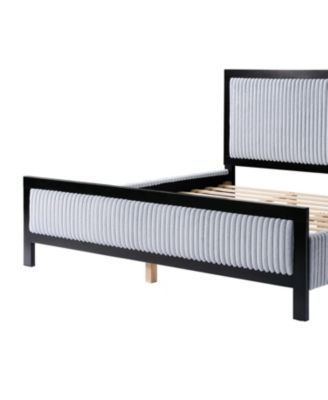 Upholstered Bed with Fluffy Soft Headboard Frame