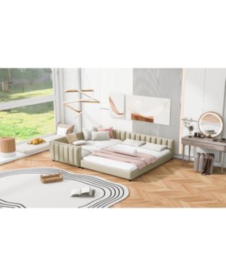 Queen/Twin XL Upholstered Platform Bed