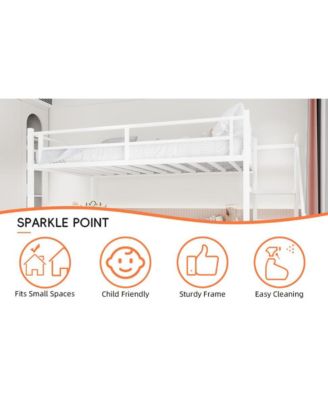 Loft Bed with L-Desk, Storage, Stairs & Railing