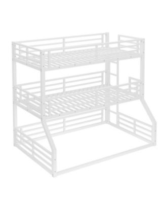 Triple Bunk Bed, Metal, White