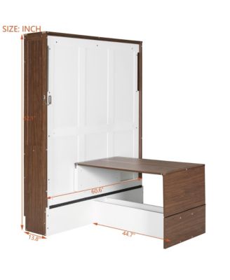 Full Size Murphy Bed with Foldable Desk – Space Saving Wall Bed