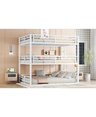 Queen Triple Bunk Bed, Metal