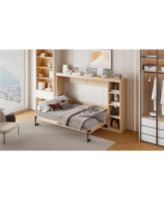 Full Size Murphy Bed with Bookshelf