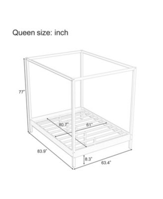 Streamdale Queen Canopy Bed Frame - Solid Wood