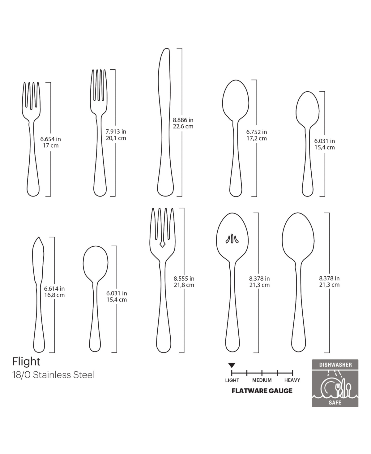Oneida 18/0 Stainless Steel Flight 45-pc Flatware Set, Service for 8