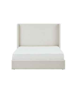 Carmen Ivory Boucle King Upholstered Wingback Platform Bed