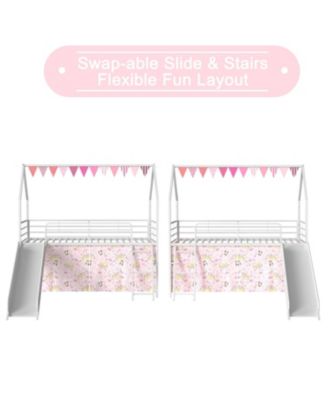 Superhero Bunk Bed with Slide- Kids' Playful Haven