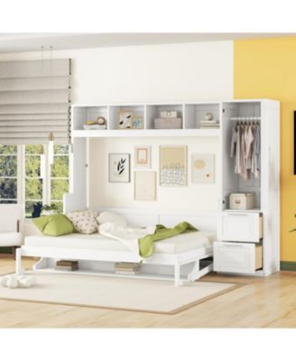 Streamdale Queen Murphy Bed with Closet & Drawers