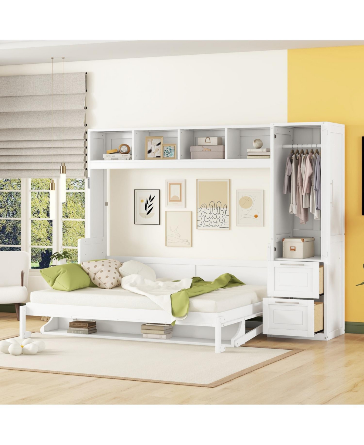 Streamdale Furniture Streamdale Queen Murphy Bed with Closet & Drawers