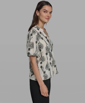 Women's Popover Paris Lace Short-Sleeve Top
