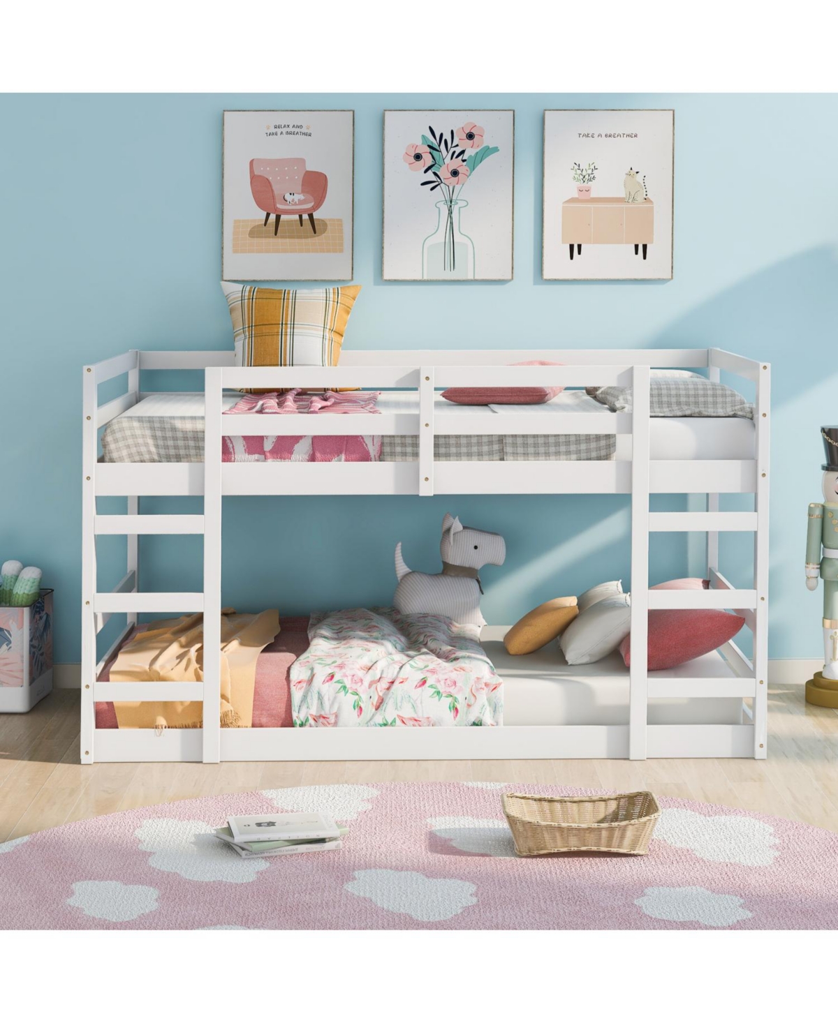 Streamdale Furniture Twin Over Bunk Bed with Ladder