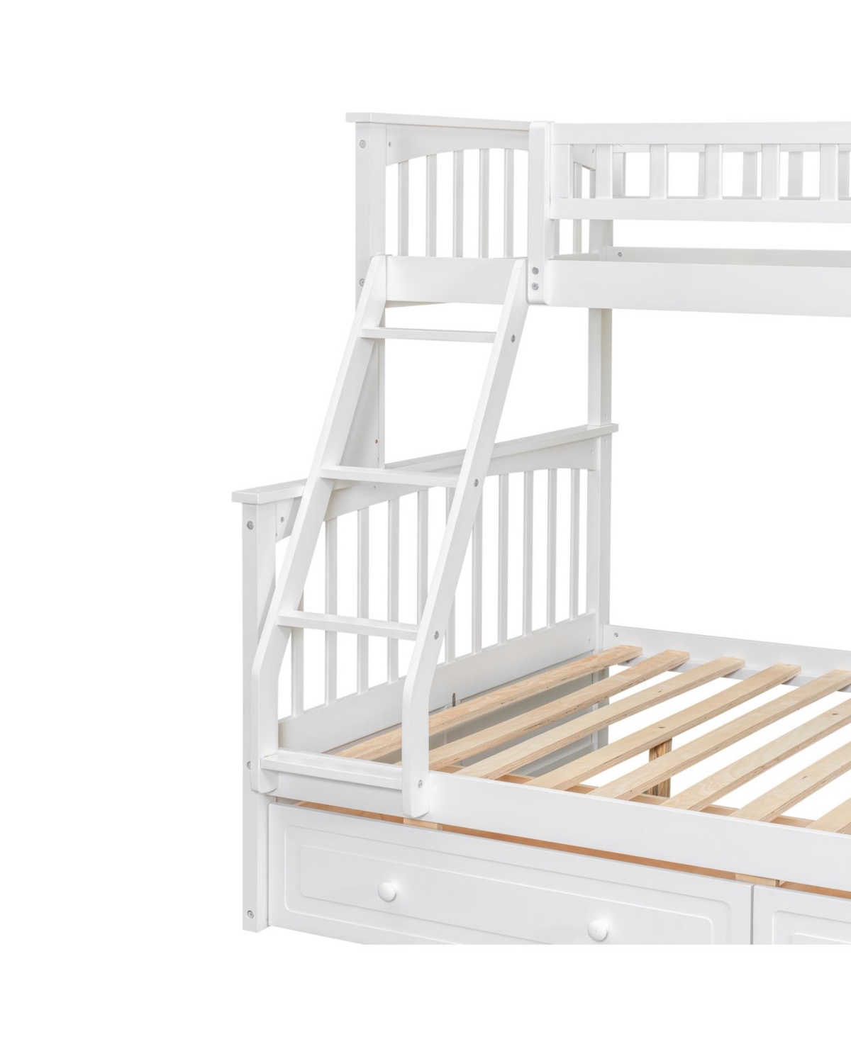 Streamdale Furniture Twin over Full Bunk Bed with Drawers, Convertible Beds, Gray