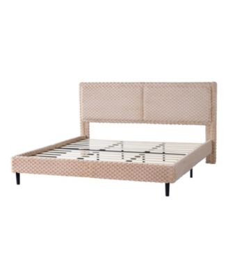 Simple Modern Camel Plush Soft Bed Comfortable Backrest Bedroom Bed