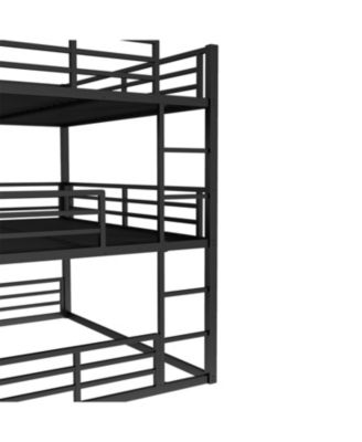 Triple Bunk Bed, Full Over Full Over Full, Metal