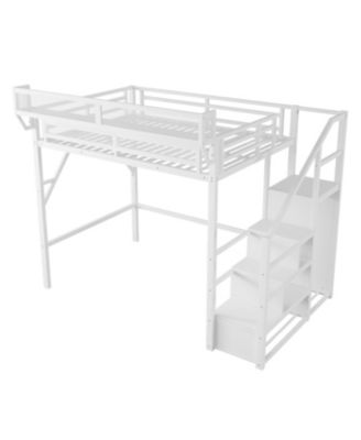 Full Loft Bed with Stairs, Storage, & Wardrobe