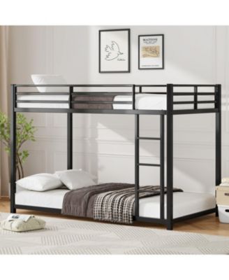 Twin Over Twin Metal Bunk Bed - Black, Sturdy, Easy Assembly