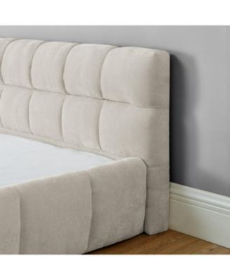  California King Upholstered Platform Bed Frame - Beige