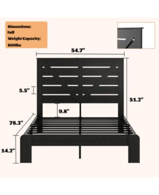 Full Wood Platform Bed Frame, Noise Free, Easy Assembly, Under Bed Storage