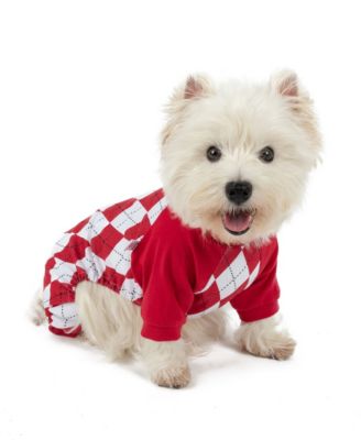 Dog Cotton Argyle Holiday Pajamas