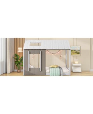 Twin Size House Platform With Roof And Window