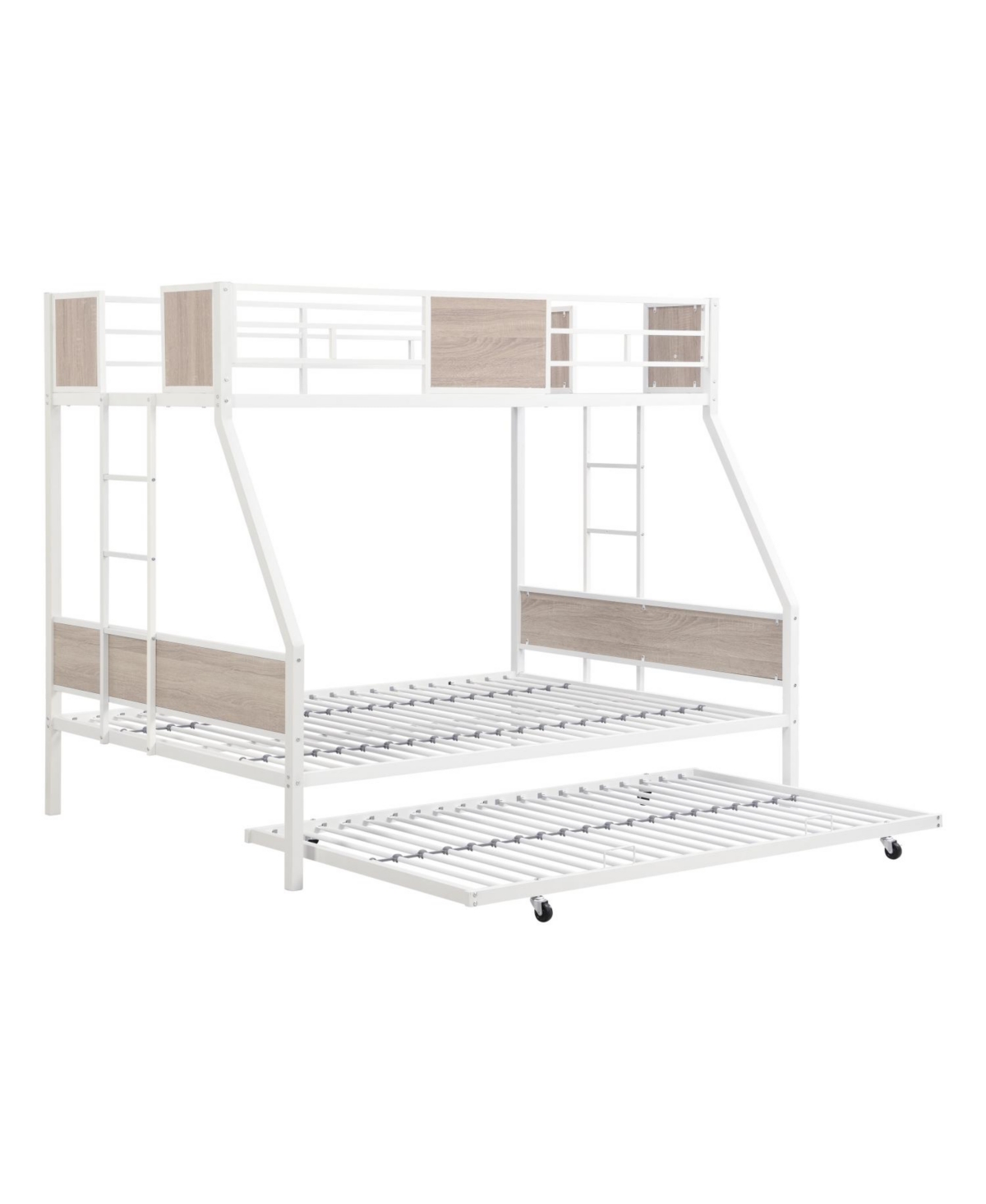 Streamdale Twin Over Full Bunk Bed with 2 Ladders, Guardrail, Trundle