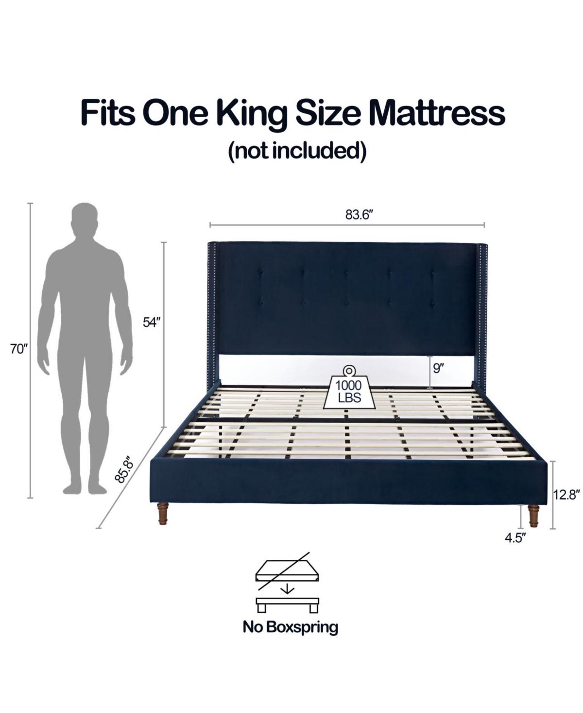 Streamdale Furniture Streamdale Peyton Upholstered King Bed with Button Tufting