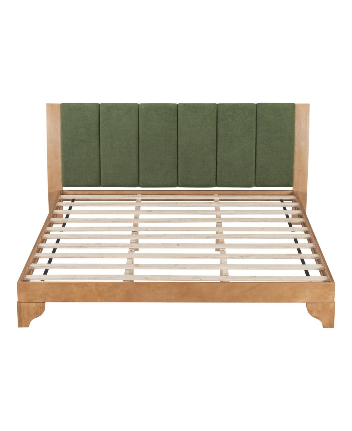 Streamdale Furniture Streamdale Premium Pine Wood King Bed Frame - Mid Century Modern, Natural & Green