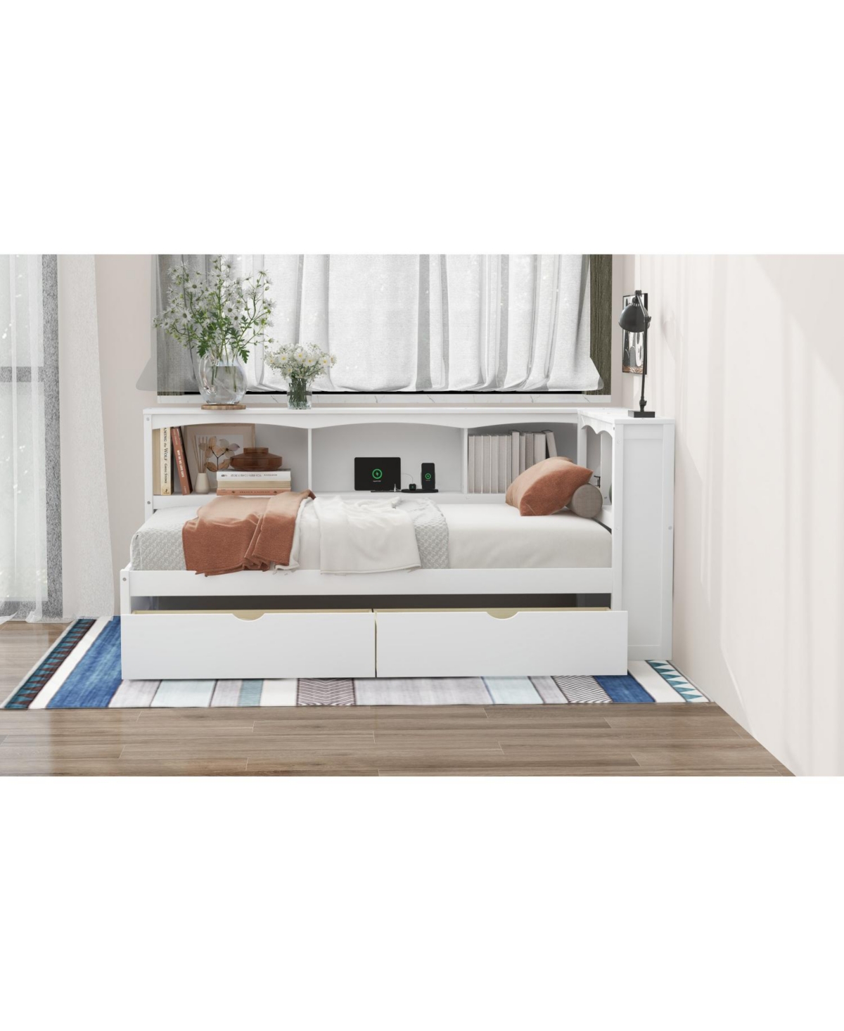 Streamdale Furniture Twin Wood Daybed with Storage & Usb