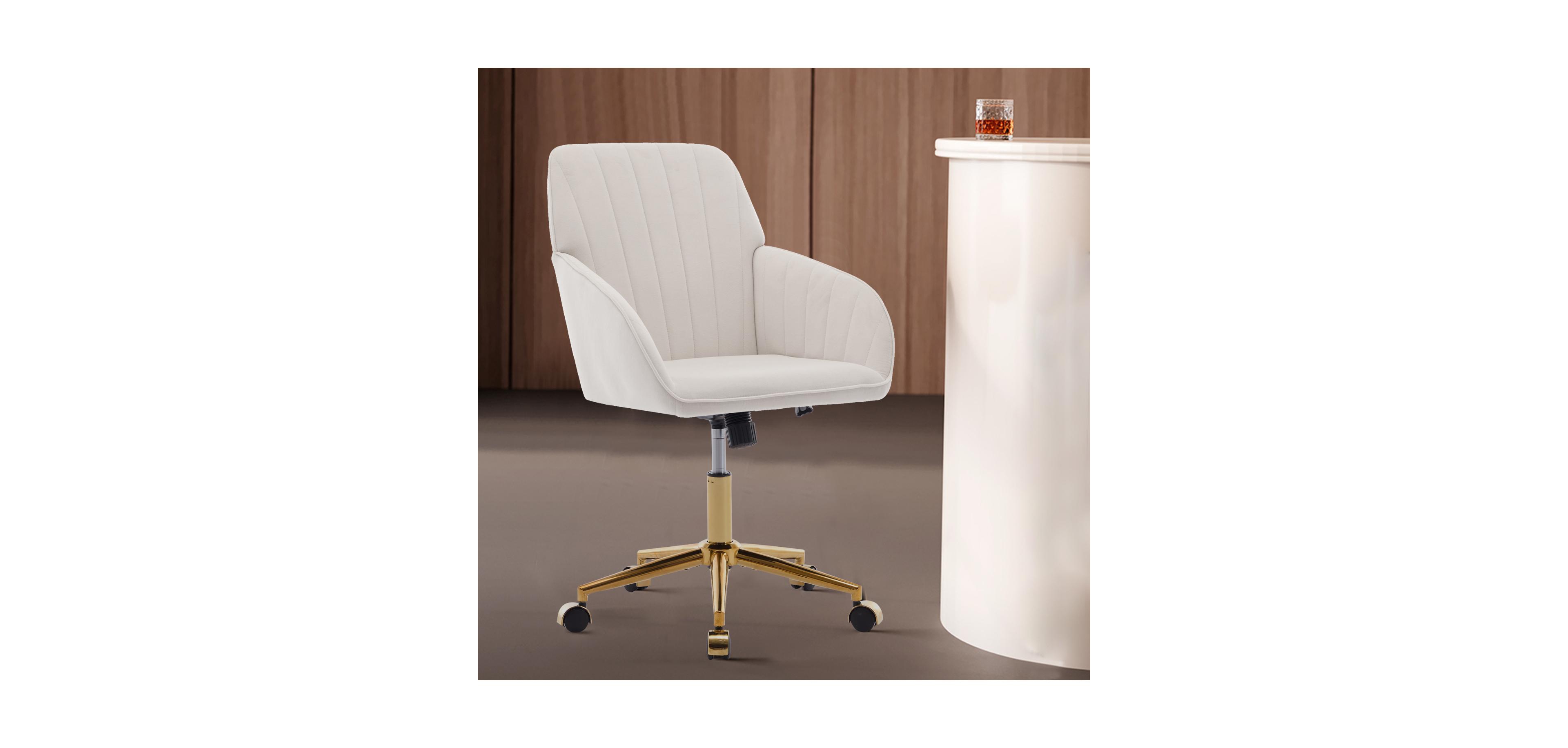 Streamdale Furniture Luxurious Ergonomic Office Chair with Gold Base for Comfort and Style