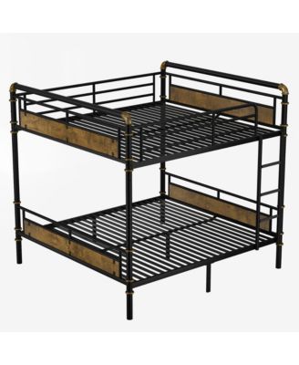 Queen Over Queen Black Metal Bunk Bed