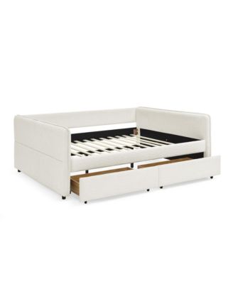  Boucle Tufted Daybed with Trundle and Drawers (Queen)
