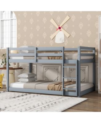 Twin over Twin Loft Bed with Ladder, Solid Wood