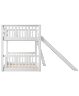 Twin over Twin Wood Convertible Slide and Ladder Bunk Bed