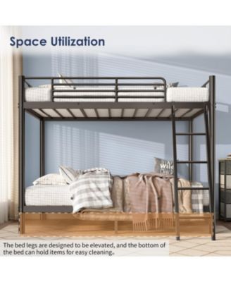 Metal Bunk Bed, Twin Over Twin Size