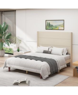 Elegant High Headboard Queen Bed