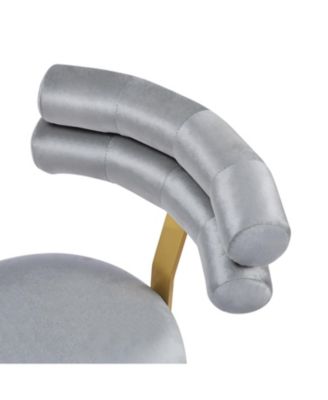  Modern Dark Gray Velvet Counter Stools (Set of 2