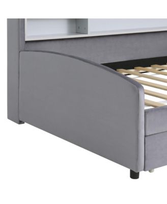 Twin size Upholstered Platform Bed with Storage and Drawers