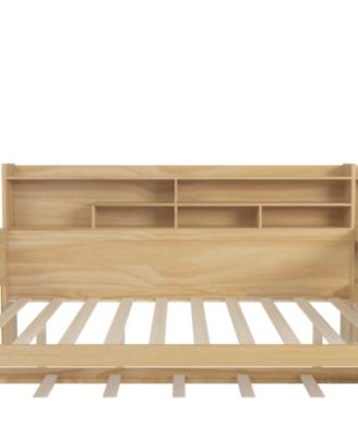 Wooden Twin Daybed with Storage, Trundle, and Desk