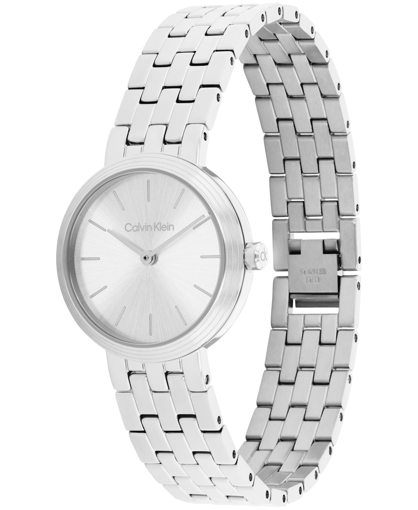 Женские часы Calvin Klein Forme Silver Tone Stainless Steel Mesh Bracelet Watch, 26mm — фото 6