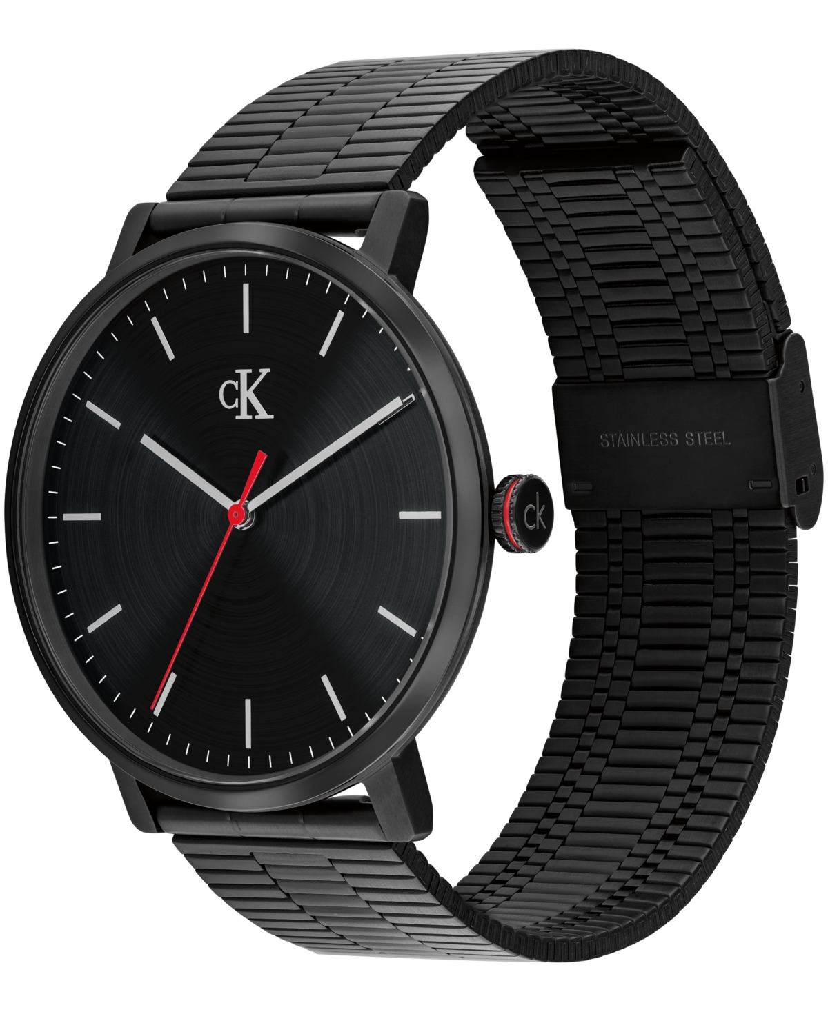 Calvin Klein Men's Real Ionic Plated Black Steel Mesh Bracelet Watch, 42mm