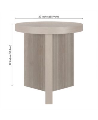 Holm 22" Wide Round Fluted Side Table